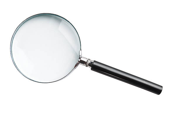 Magnifying Glass Magnifying glass on white magnification stock pictures, royalty-free photos & images