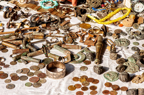 istock Antique coins and metal items 1729541598