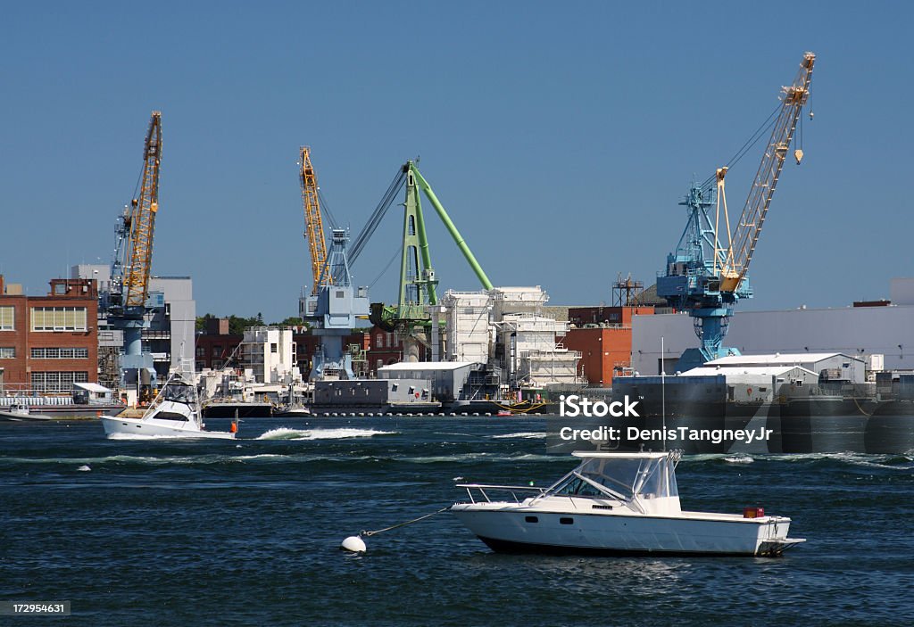 Shipyard Shipyard in Portsmouth New Hampshire Shipyard Stock Photo
