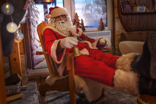 Santa Claus visited the house and left a gift under the Christmas tree