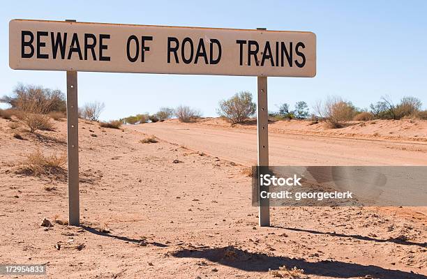 Beware Of Road Trains Stock Photo - Download Image Now - Australia, Australian Culture, Bush Land