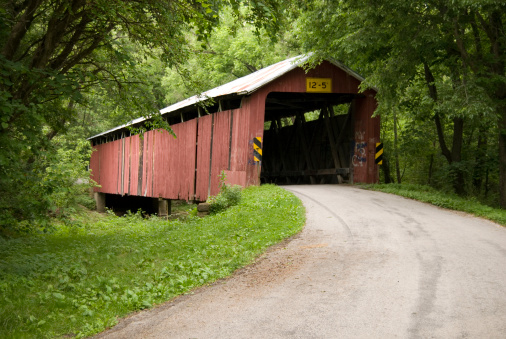 One of a few remaining covered bridges left.This one is still in use and located in Central Ohio.