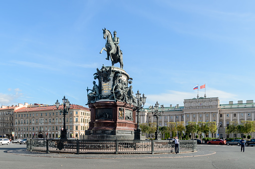 Russia, Saint Petersburg, September 2023: Monument to Nicholas I Saint Petersburg Russia