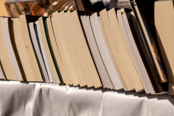 istock Vertical side of a book arranged in rows 1729563344