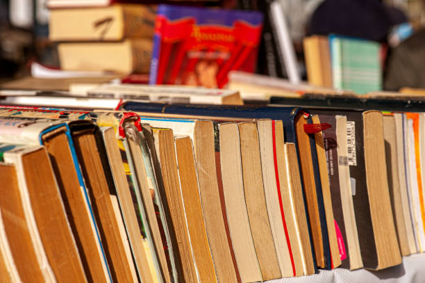 istock Old books lined up in a bookstore 1729564993