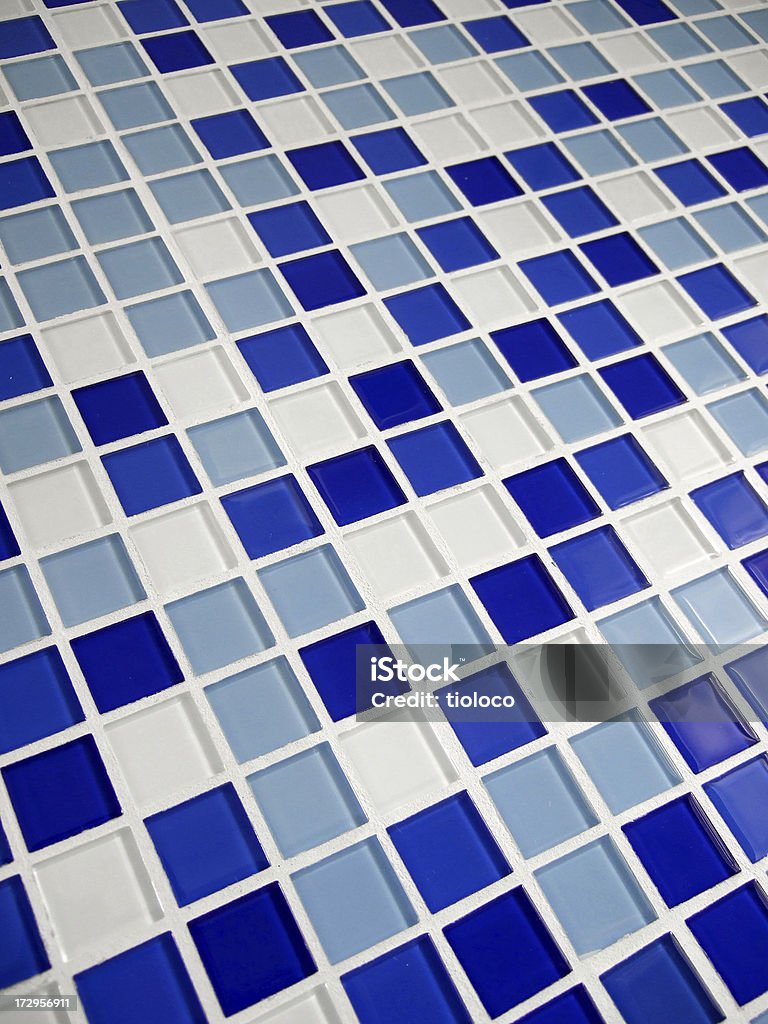 Blaue Mosaik-Badezimmer Fliesen - Lizenzfrei Badezimmer Stock-Foto