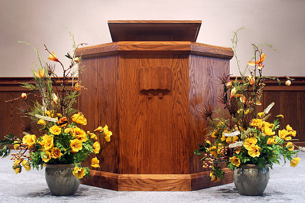 Church pulpit. stock photo