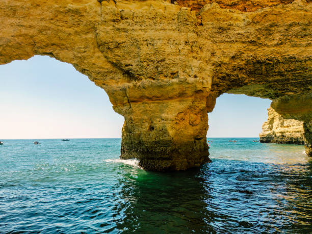 famous rock formation in Algarve, Portugal