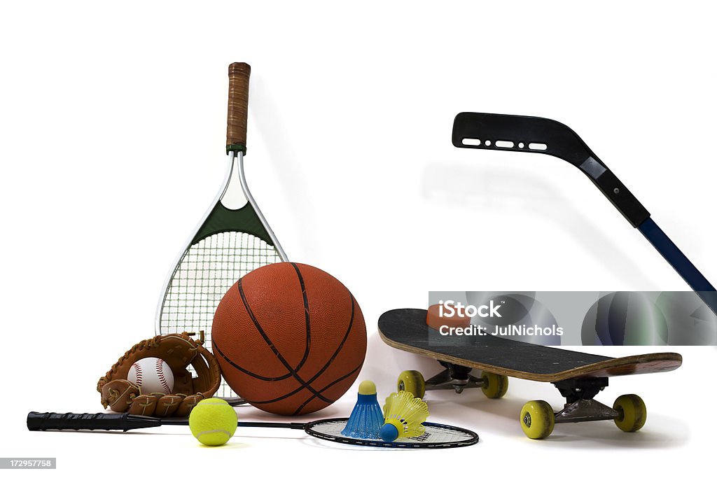 Variedad de equipos deportivos - Foto de stock de Artículos deportivos libre de derechos