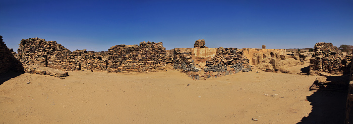 The ruins of the ancient monastery of Ghazali in Sahara desert, Sudan