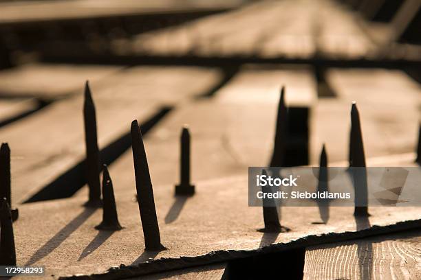 Spikes On Railway Bridge Prevent Entering Stock Photo - Download Image Now - Bridge - Built Structure, Concepts, Crossing