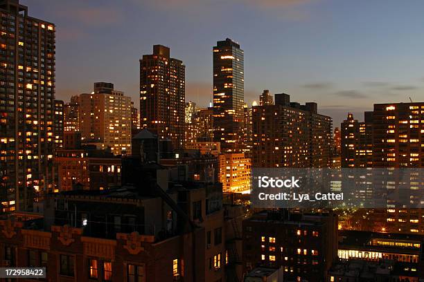 New York City View At Night 4 Xl Stock Photo - Download Image Now - Above, Architecture, Blue
