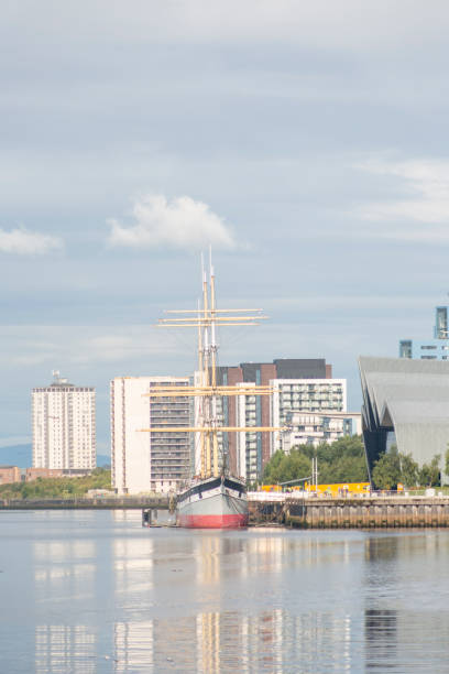 istock Sailing boat at river clyde at glasgow scotland england UK 1729590428