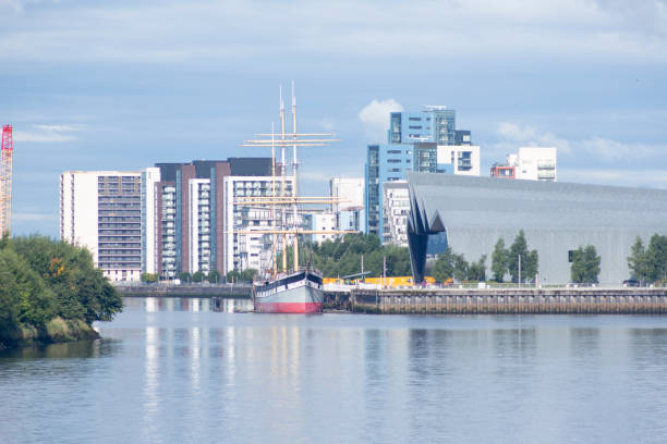 istock Sailing boat at river clyde at glasgow scotland england UK 1729590959