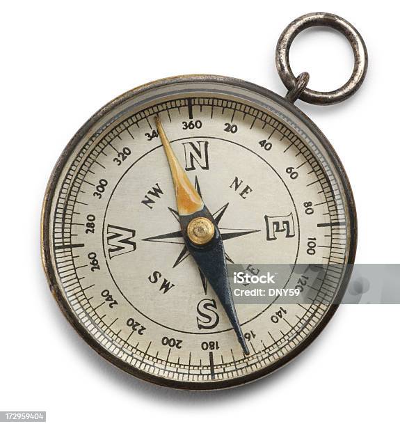 Compass Isolated On A White Background Stock Photo - Download Image Now - Navigational Compass, White Background, Cut Out