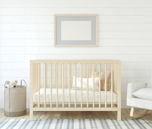istock Nursery interior in scandinavian style. 3d render. 1729601964