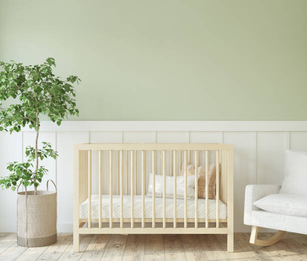 istock Nursery interior in scandinavian style. 3d render. 1729601969