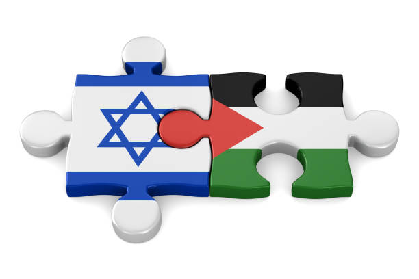 istock Relationship between palestine and israel on white background. Isolated 3D illustration 1729606238