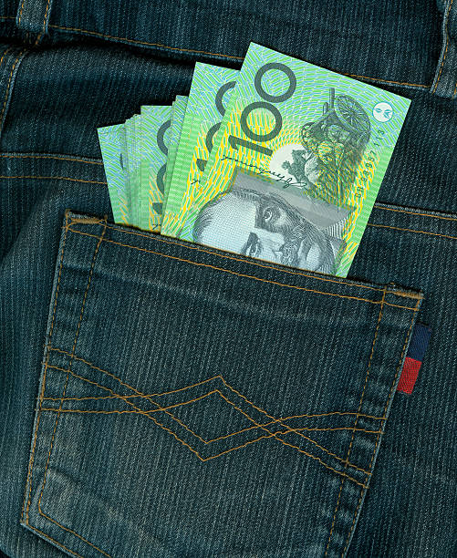 pacote completo de 100 dólares australianos - australian coin - fotografias e filmes do acervo