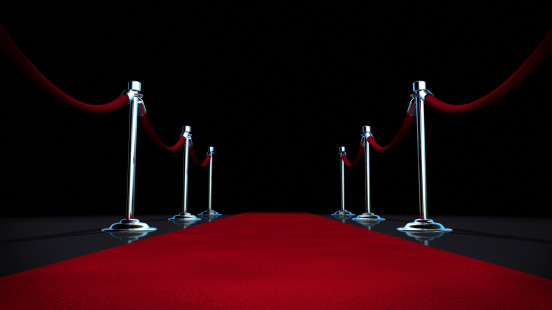 Red Carpet With Velvet Rope. 