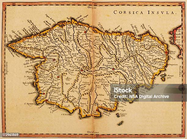 Ilustración de Mapa De Córcega 1635 y más Vectores Libres de Derechos