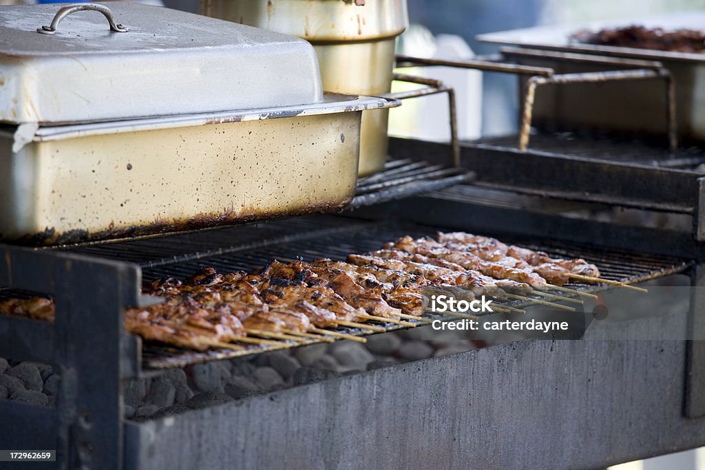 Spiedini di pollo su un barbecue - Foto stock royalty-free di 2000-2009