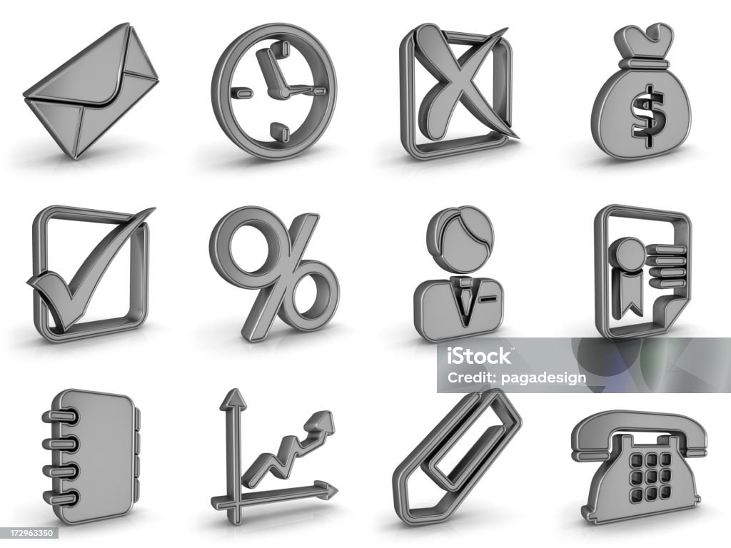 Silber Metall business-Symbole - Lizenzfrei Geschäftsleben Stock-Foto