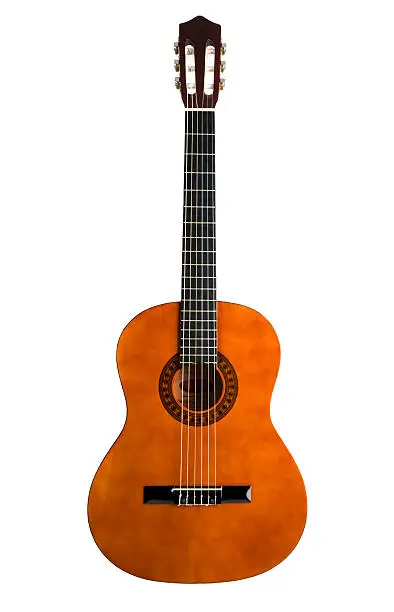Photo of Chestnut colored 6-string acoustic guitar