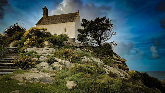 The Saint-Barbe chapel in Roscoff. This commune is located on the north coast of Brittany in the department of Finistère.