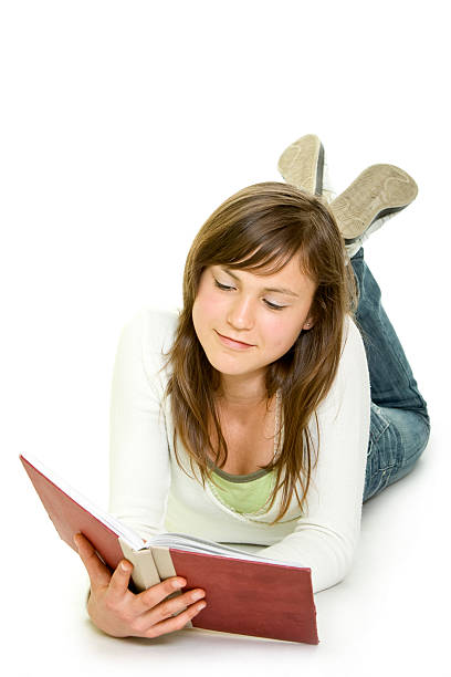 istock Girl studying isolated on white 172963691