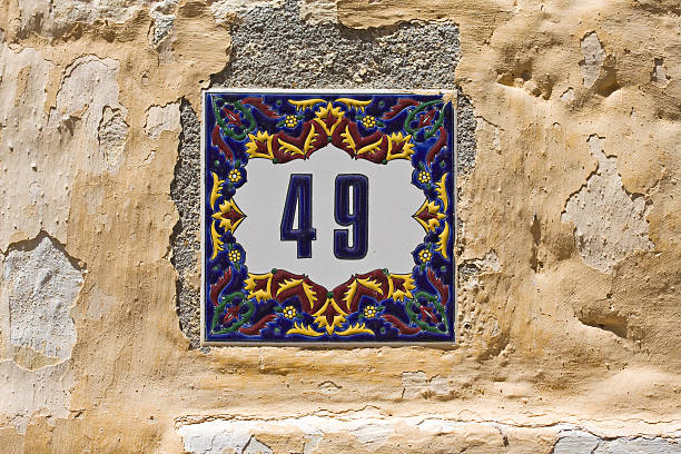 istock House number fourty nine on old greek recidence. 172963737