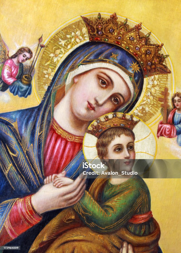 Mary-Madonna i Jesus - Zbiór ilustracji royalty-free (Virgin Mary)