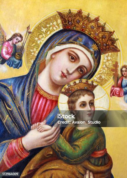 Marymadonna E Jesus - Arte vetorial de stock e mais imagens de Virgem Maria - Virgem Maria, Mulheres, Mãe