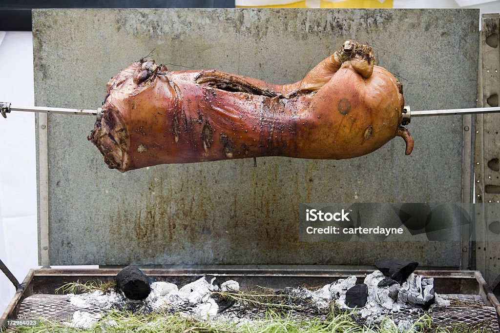 뱉어 구운 돼지고기 거꾸로 - 로열티 프리 0명 스톡 사진