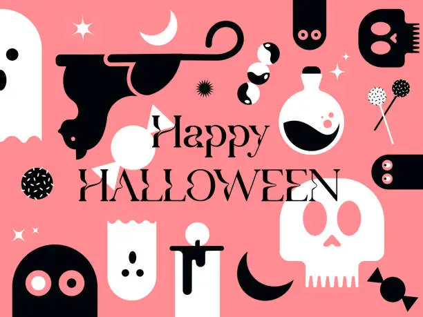 Vector illustration of Happy Halloween banner poster design