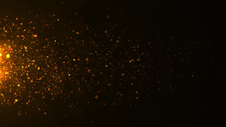 4k resolution Christmas Background, Defocused Gold Colored Particles on black Background,Slowly falling Gold bokeh, glitter lights Background, party-social events Background, celebration events Background, birthday events Background,Happy new Year