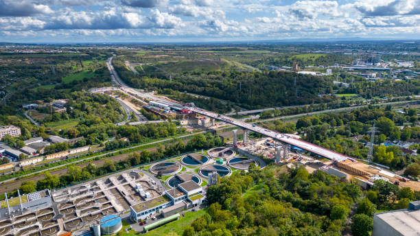 istock Construction site of a highway bridge. Aerial view 1729652607