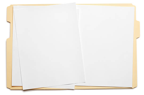 ブランク紙には、フォルダでファイルを開く白背景 - file open paper document ストックフォトと画像