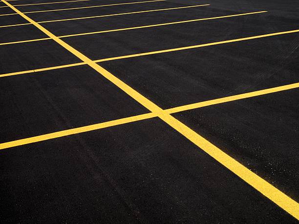 Parking lot with Fresh Pavement stock photo