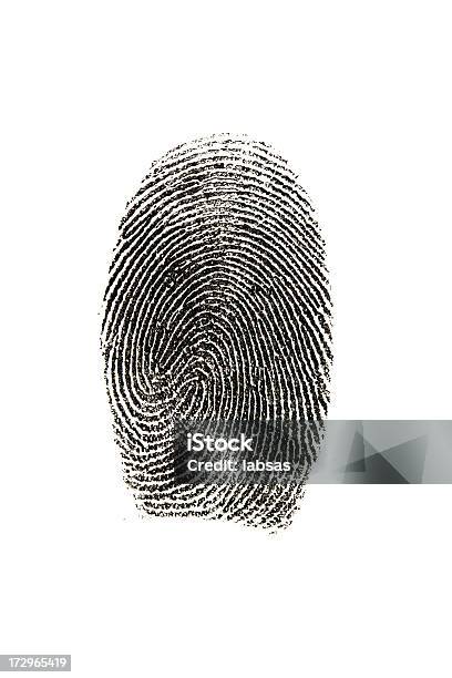 Foto de Impressão Digital Fotografado No Fundo Branco e mais fotos de stock de Biometria - Biometria, Branco, Ciência Forense