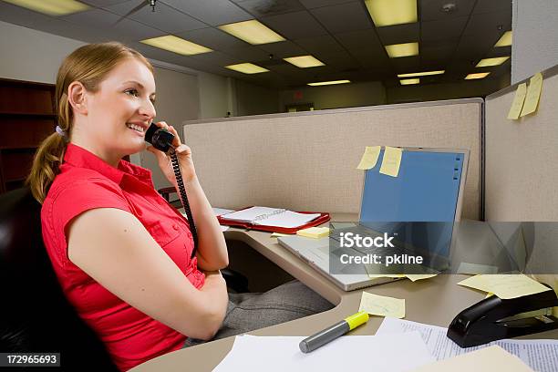 Talking On The Phone Stock Photo - Download Image Now - Laptop, Office, Receptionist