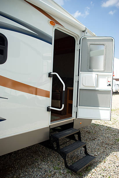 istock Side-view of steps to an RV entrance 172965838