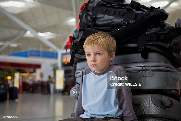 Waiting At The Airport Stock Photo - Download Image Now - 4-5 Years, Airport, Blond Hair