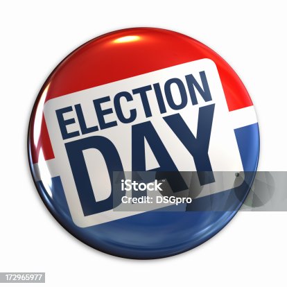 istock Election Day badge in red, white & blue 172965977