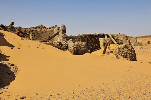 Ancient ruins, Old Dongola in Sudan, Sahara desert