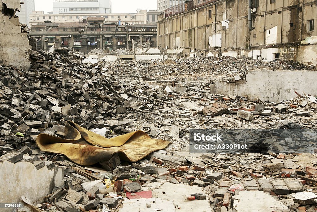 Poverty Abondoned building in an impoverished area. City Stock Photo