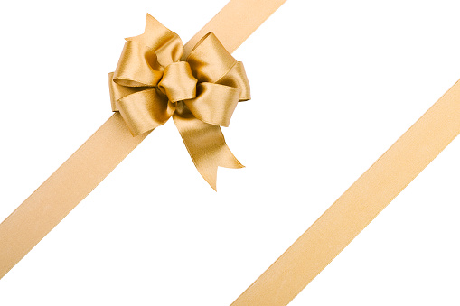 A perfect gold bow with a clipping path.