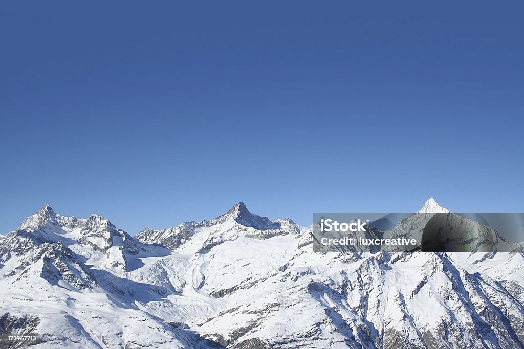 Mountain Top Panoramic view of the European Alps Asia Stock Photo