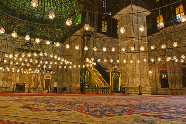 mohammad ali mesquita, salah ad din - cairo mosque egypt inside of imagens e fotografias de stock