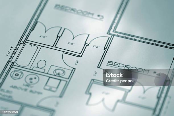 Foto de Architecural Planos Series e mais fotos de stock de Arquitetura - Arquitetura, Azul, Banheiro - Estrutura construída